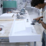 Vasques moderne en corian blanc – Design fonctionnel et finitions haut de gamme 6