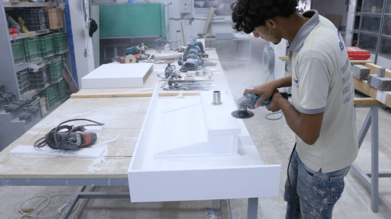 Vasques moderne en corian blanc – Design fonctionnel et finitions haut de gamme 6