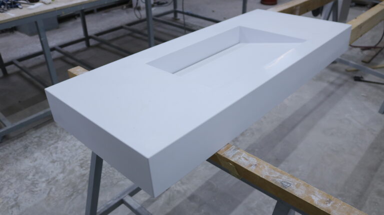 Vasques moderne en corian blanc – Design fonctionnel et finitions haut de gamme 3