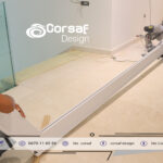 Escalier design sur mesure en solid surface gravée CNC – Réalisation pour Villa à Iligh, Agadir1