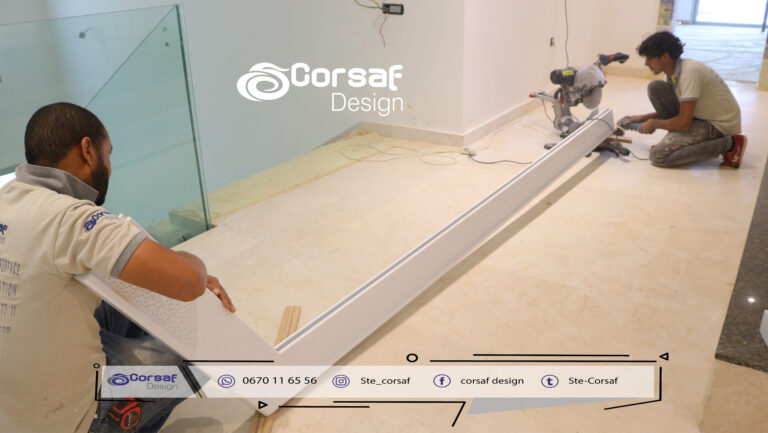 Escalier design sur mesure en solid surface gravée CNC – Réalisation pour Villa à Iligh, Agadir1
